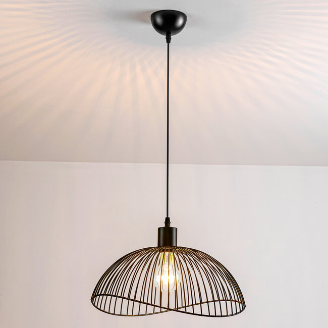 Minimalistyczna lampa wisząca z czarnego metalu – Ravi