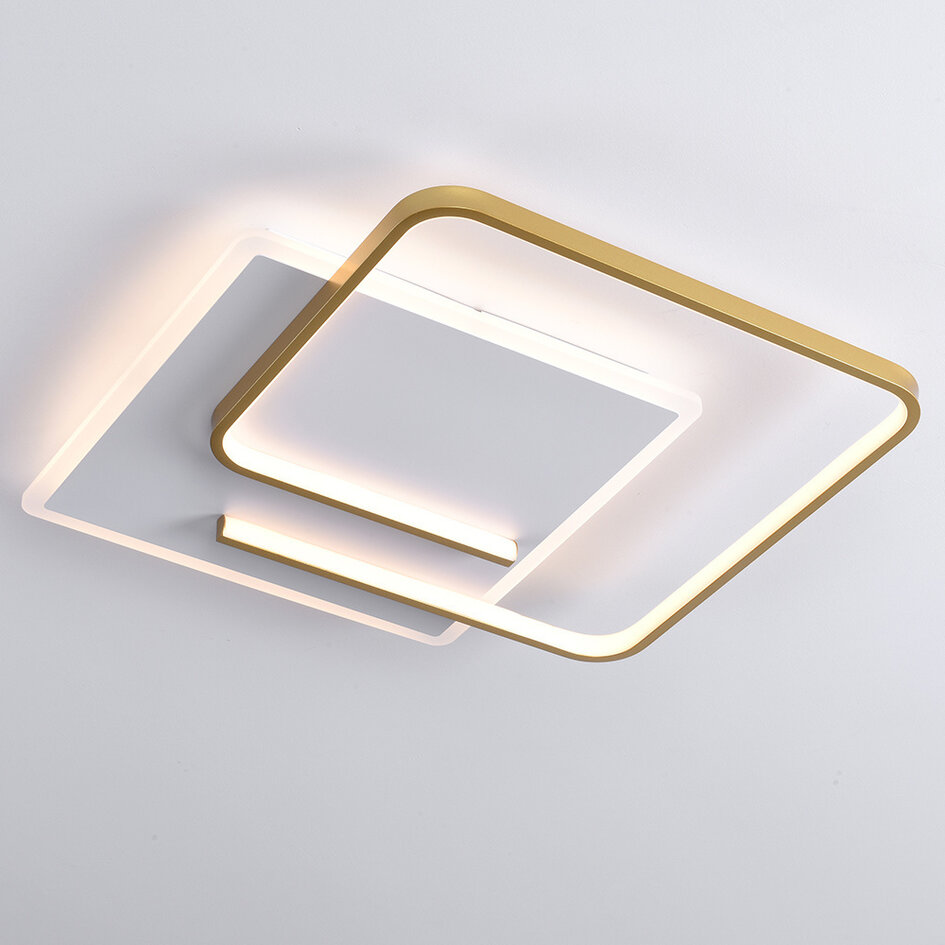 Design lampa sufitowa 2 światła Rune ze ściemnialnymi diodami LED - kwadratowa