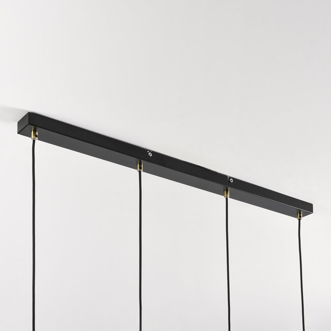 4 światła lampa wisząca ze szkłem bursztynowym - Sanford