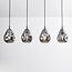 4-światła design lampa wisząca czarna z przydymionym szkłem - Faliste