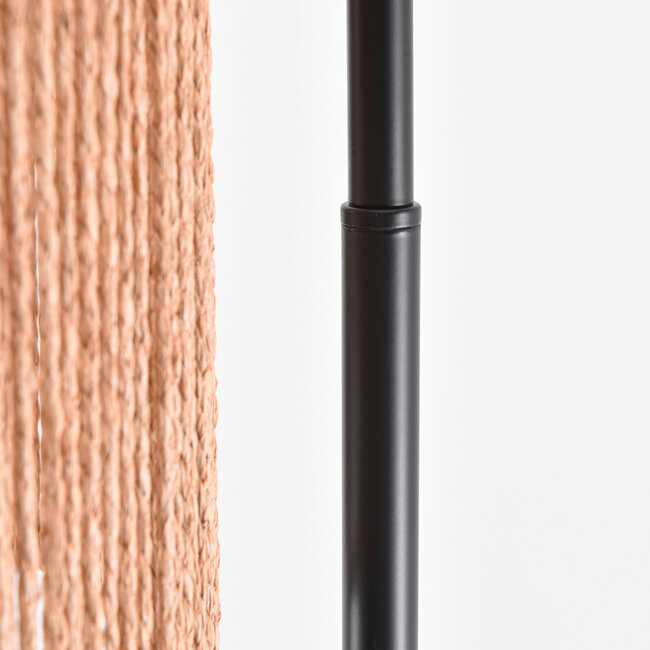 Lampa łukowa stojąca z naturalnym kloszem - Reed