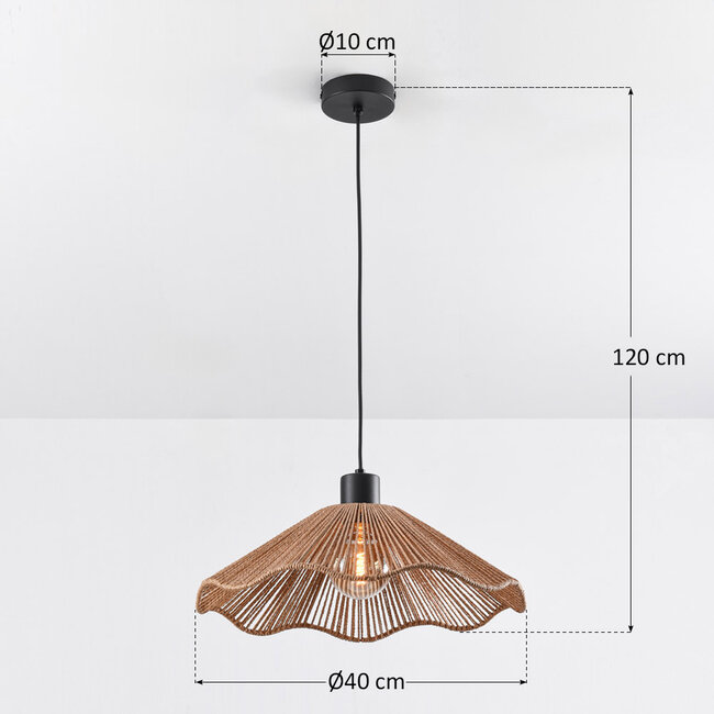 Lampa wisząca z naturalnego sznura - Artigo