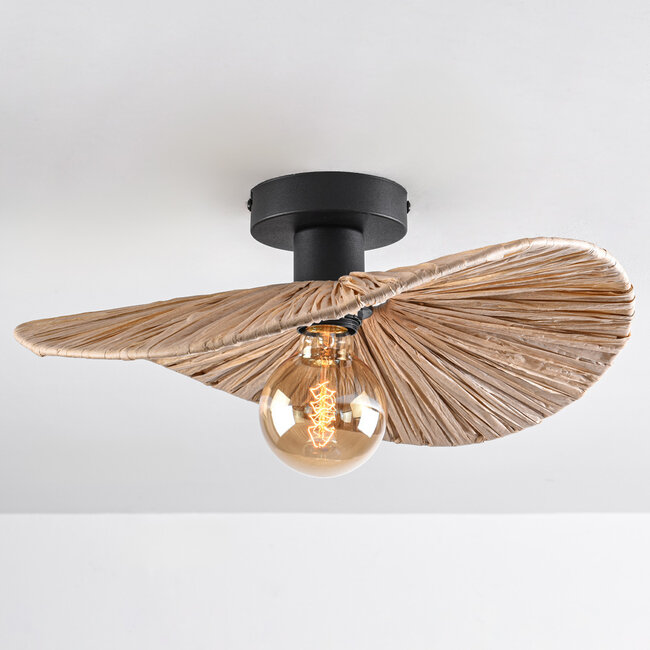Lampa sufitowa Satu z plecionego papieru rafia Ø38 cm