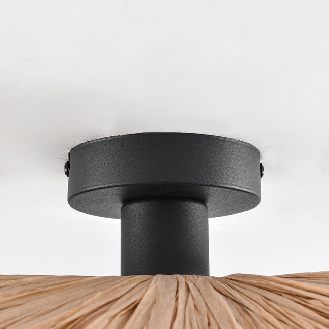 Lampa sufitowa Satu z plecionego papieru rafia Ø38 cm