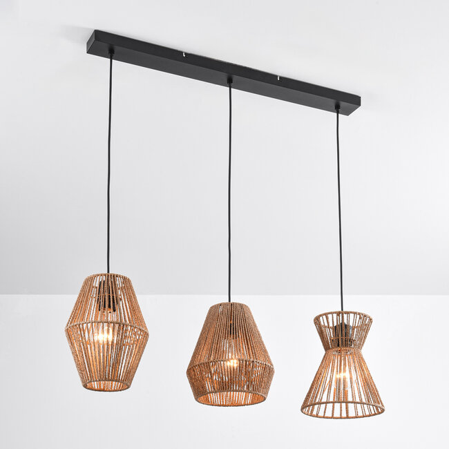 Bohemska lampa wisząca z plecionego sznura - Intan