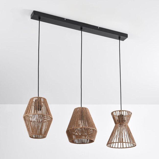 Bohemska lampa wisząca z plecionego sznura - Intan