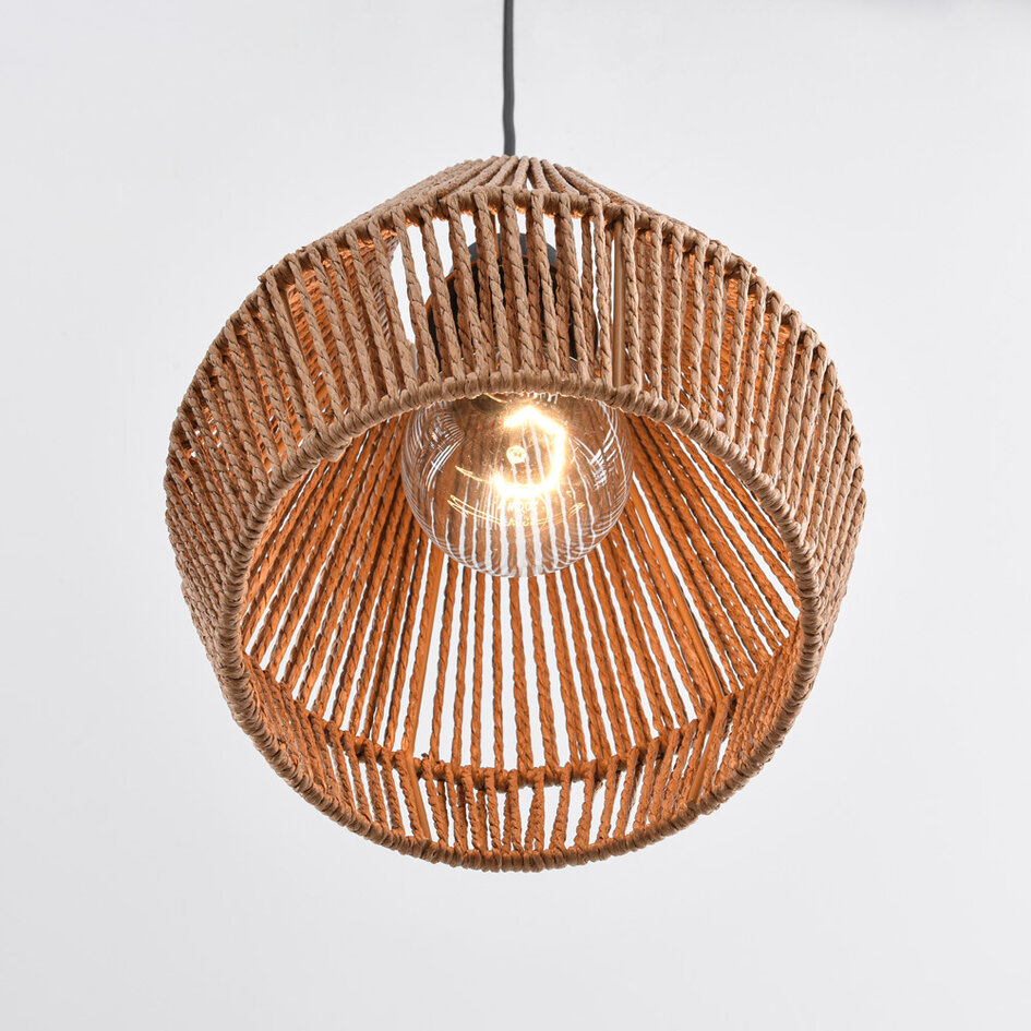 Bohemska lampa wisząca z plecionego sznura - Intan