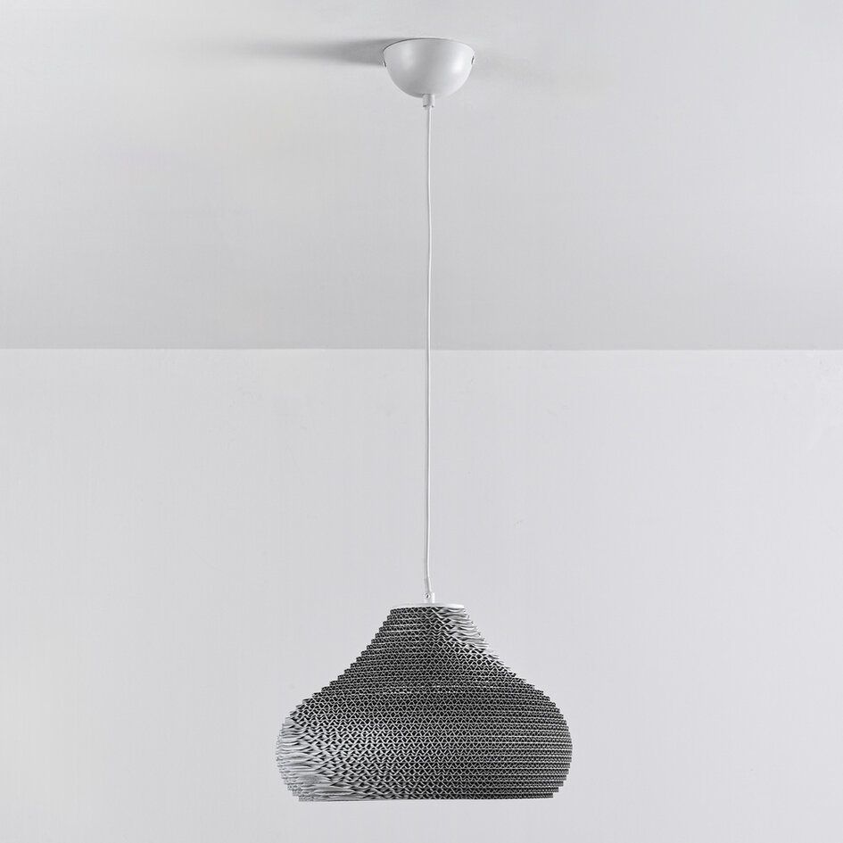 Lampa wisząca z kartonu biała - Lena