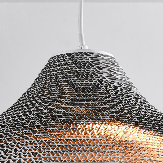 Lampa wisząca z kartonu biała - Lena