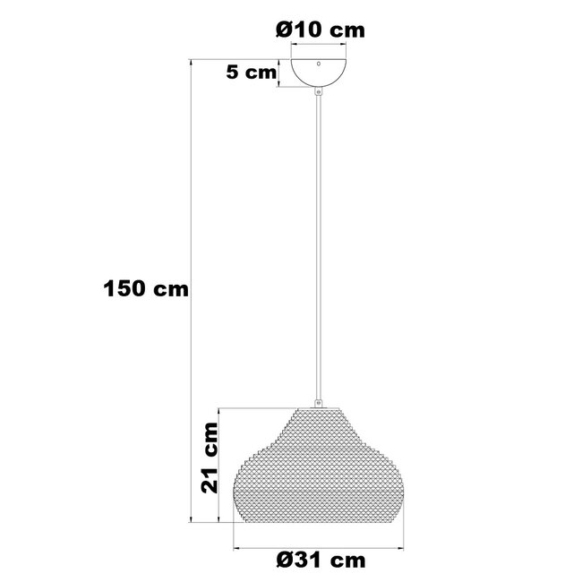 Lampa wisząca z kartonu biała - Lena