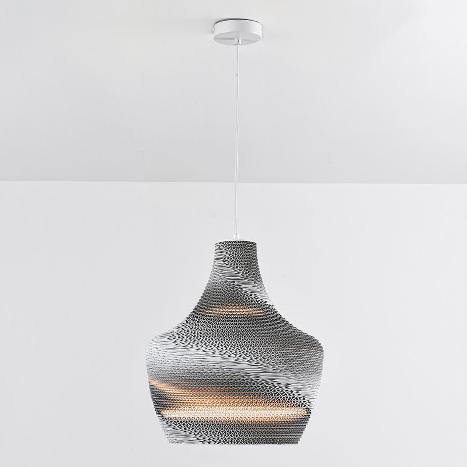 Lampa wisząca Cato z kartonu - biała