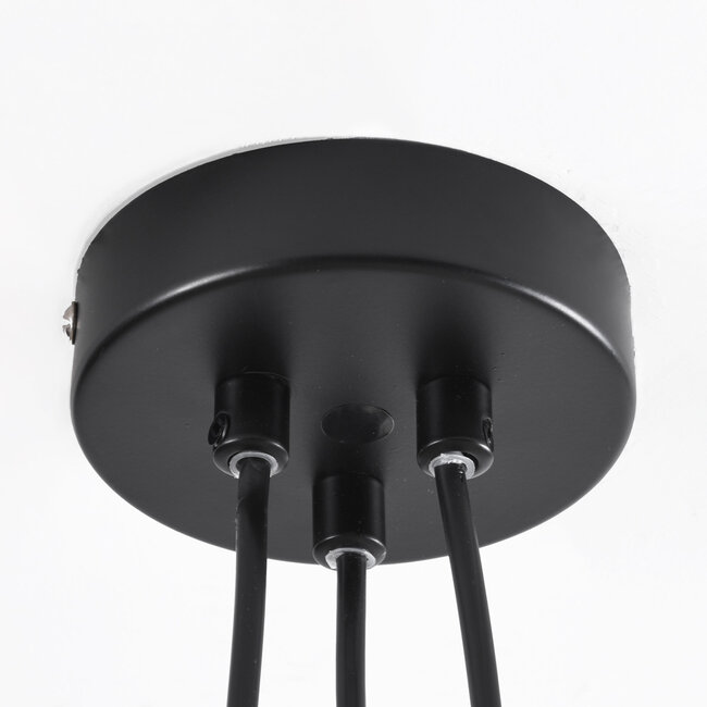 Design czarna lampa wisząca Ventura z przydymionym szkłem, 3 światła