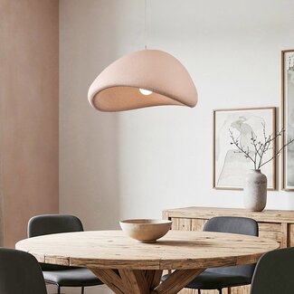 Lampa wisząca Wabi-Sabi Yume 60 x 50 cm - pudrowy róż wzór kamienia