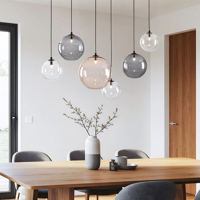 Nowoczesna lampa wisząca z różnokolorowymi szklanymi kulami - Lumora