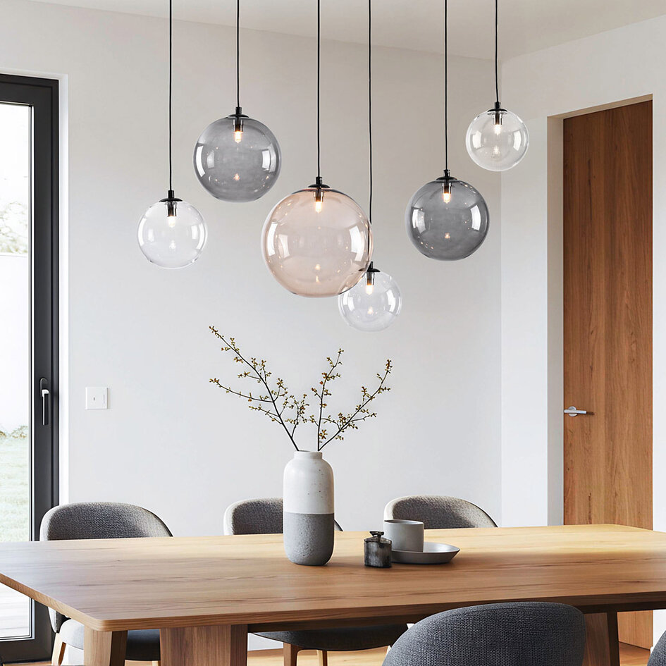 Nowoczesna lampa wisząca z różnokolorowymi szklanymi kulami - Lumora