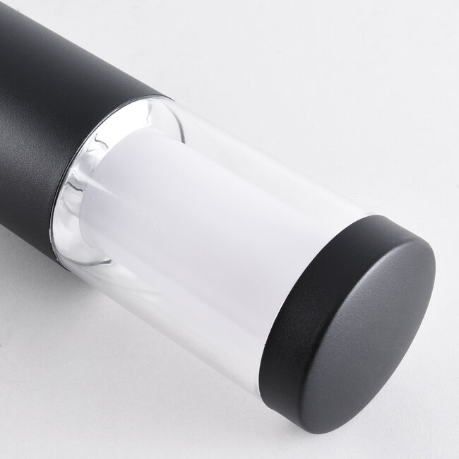 Lampa stojąca zewnętrzna czarna z mlecznobiałym kloszem, 76 cm - Leandre