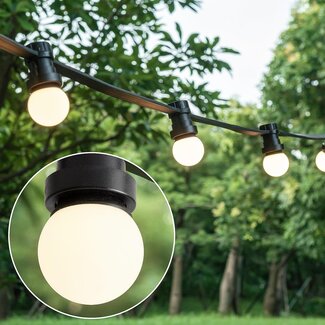 Zestaw girland świetlnych z 2-watowymi ściemnialnymi lampami LED z mlecznobiałym kloszem