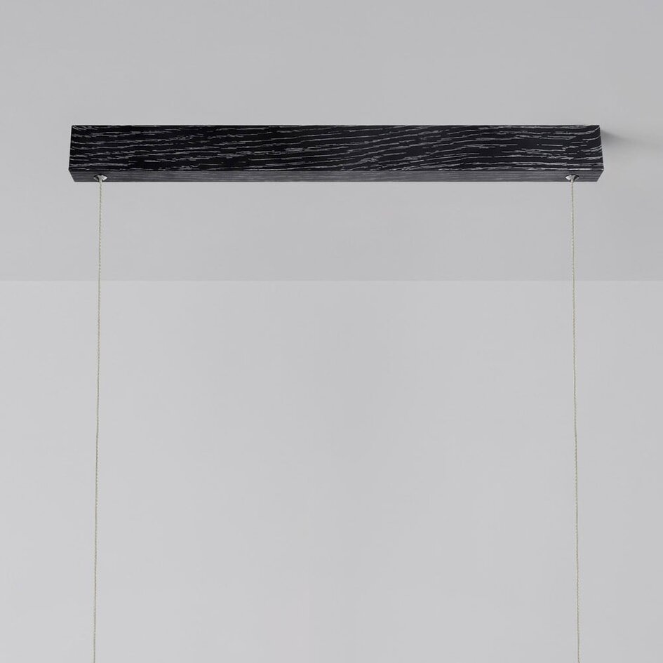Minimalistyczna czarna lampa wisząca Andre z wzorem drewna - 3-stopniowo ściemnialne