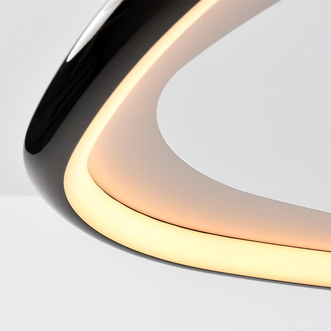 Lampa wisząca Celda z 3-stopniowo ściemnialnymi diodami LED w kolorze czarno-chromowym