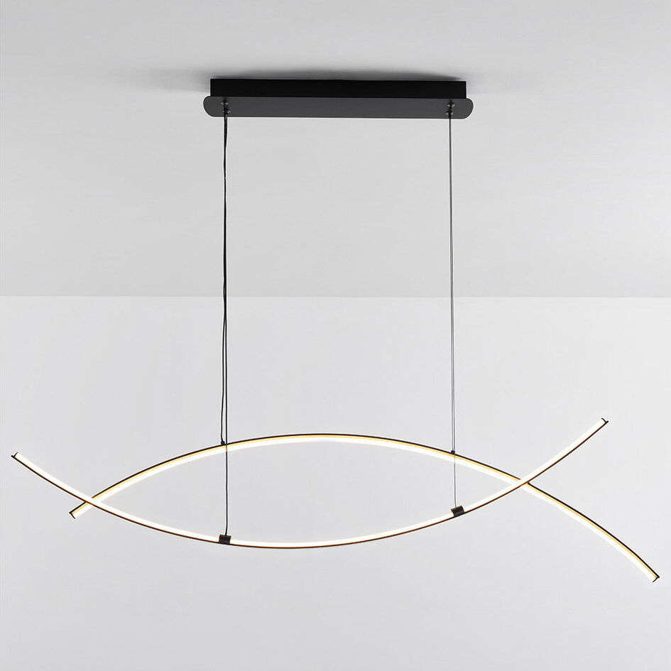 Designerska lampa wisząca Arche z 3-stopniowo ściemnialnymi diodami LED - czarna