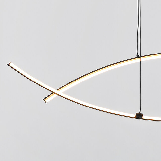 Designerska lampa wisząca Arche z 3-stopniowo ściemnialnymi diodami LED - czarna