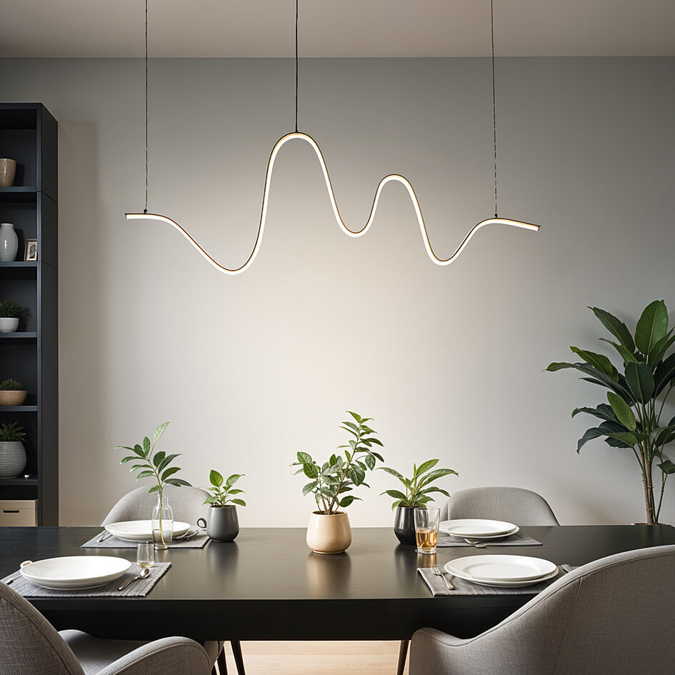 Design lampa wisząca Linea w kształcie spirali z 3-stopniowym ściemnianiem