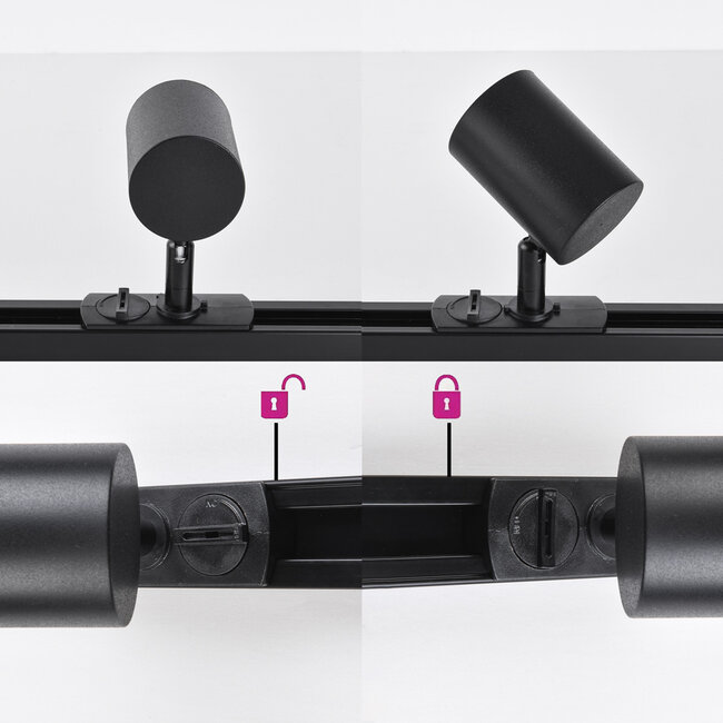 Nowoczesny system szynowy 1-fazowy 1,5 metra z reflektorami Nox - 3-stopniowo ściemnialne
