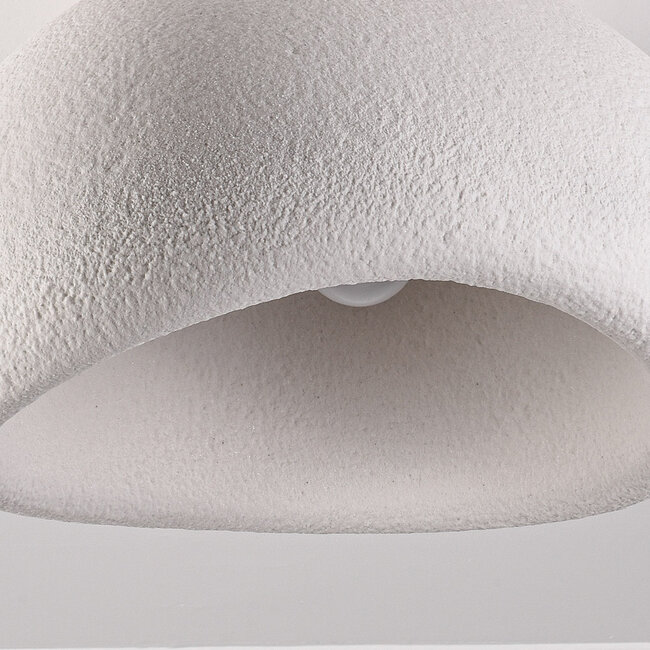 Lampa sufitowa Wabi-Sabi Stone Craft z efektem kamienia 48 x 38 cm – biała