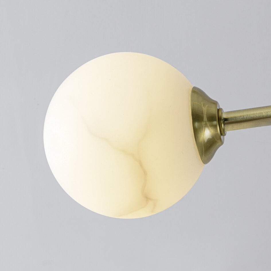 Lampa sufitowa Sest złota z kulami imitującymi marmur, 6 światła