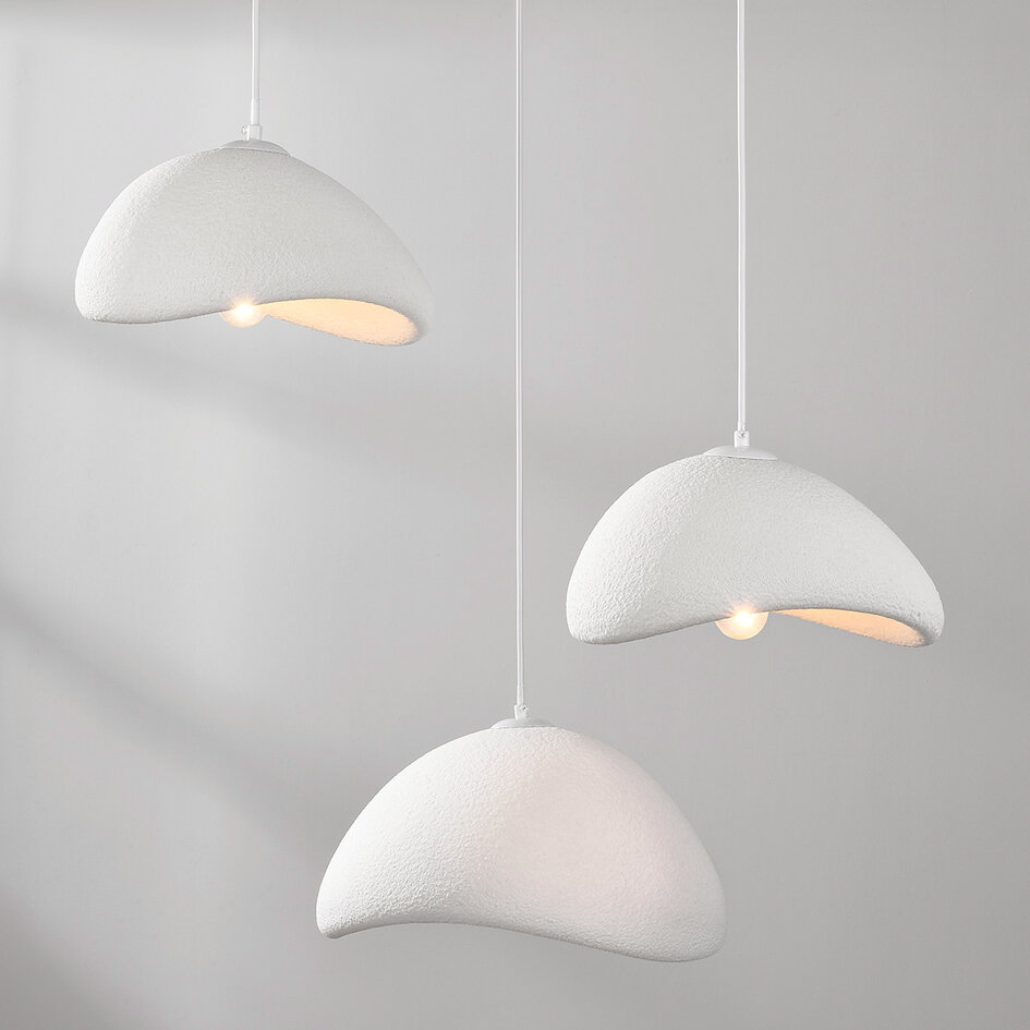 3 światła Wabi-Sabi lampa wisząca biała efekt kamienia - Sora