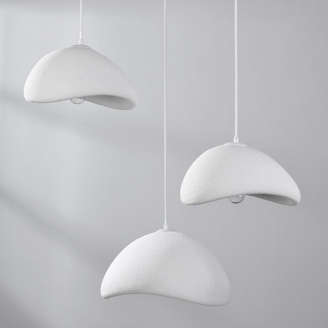 3 światła Wabi-Sabi lampa wisząca biała efekt kamienia - Sora