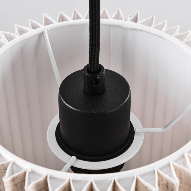 6 światła lampa wisząca z beżowymi kloszami z tkaniny - Vouw