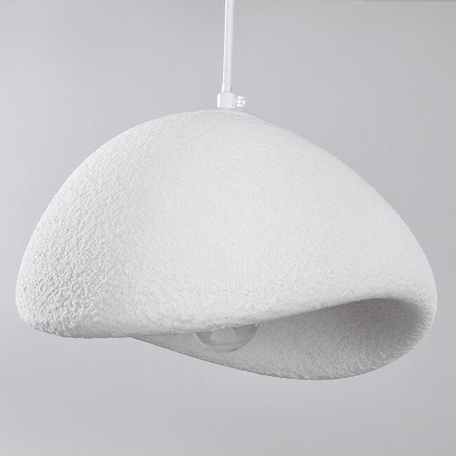 3 światła Lampa wisząca Wabi-Sabi Shibui z białym efektem kamienia - 3 x 30 cm