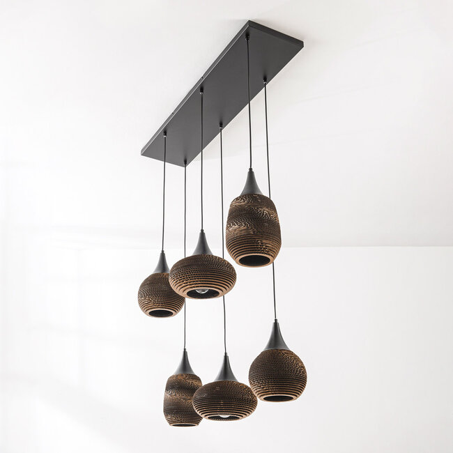 6-światła lampa wisząca z kartonu - Sferra