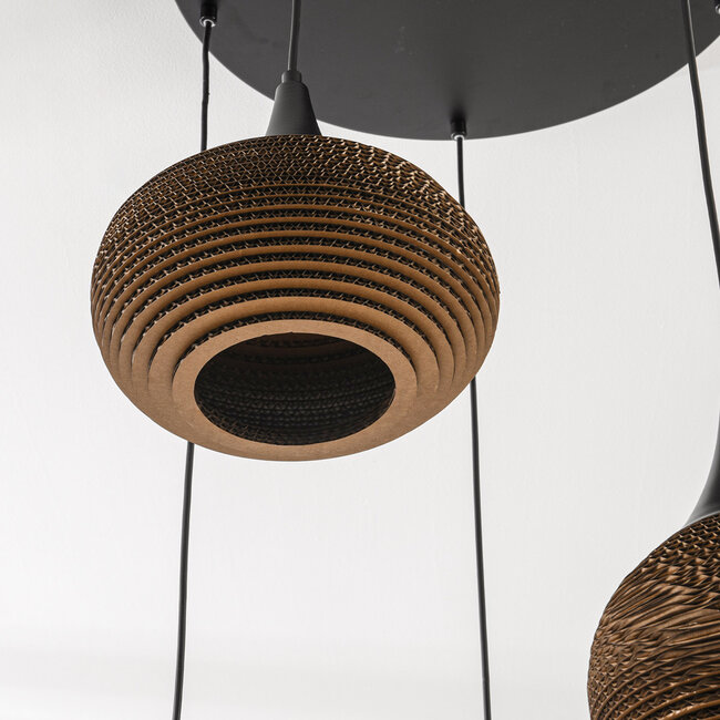 5-światła designerska lampa wisząca z kartonu - Filtra