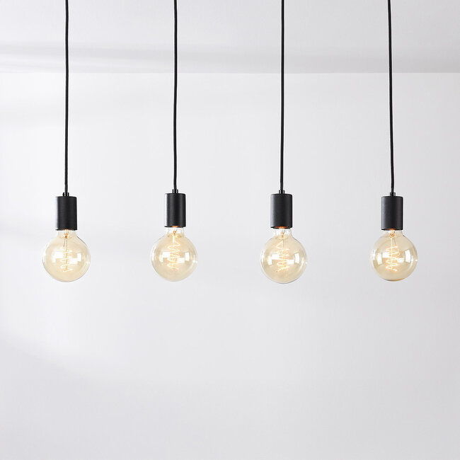 Lampa wisząca przemysłowa Nivelle czarna – 4-punktowa (bez żarówek E27)