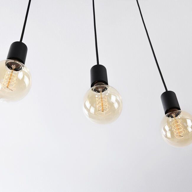 Lampa wisząca przemysłowa Nivelle czarna – 4-punktowa (bez żarówek E27)