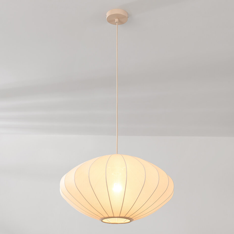 Japandi lampa wisząca Veil 1-światło - beżowe