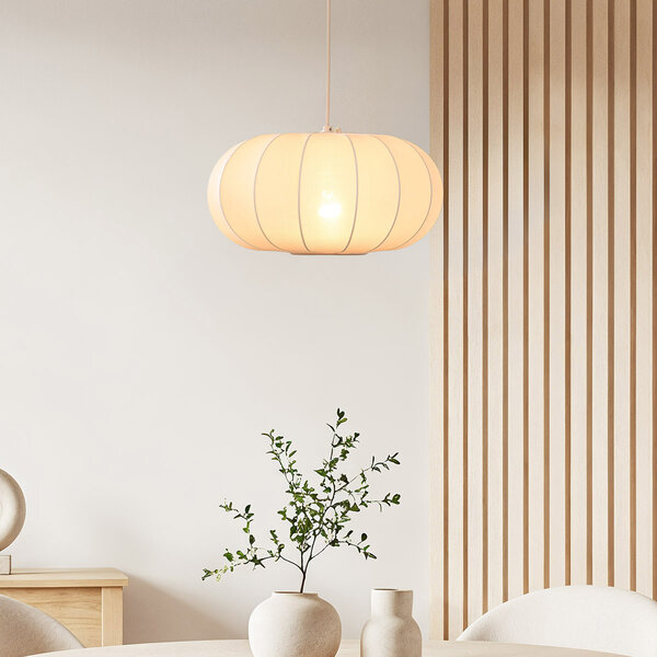 Lampa wisząca z tkaniny Cima - beżowa