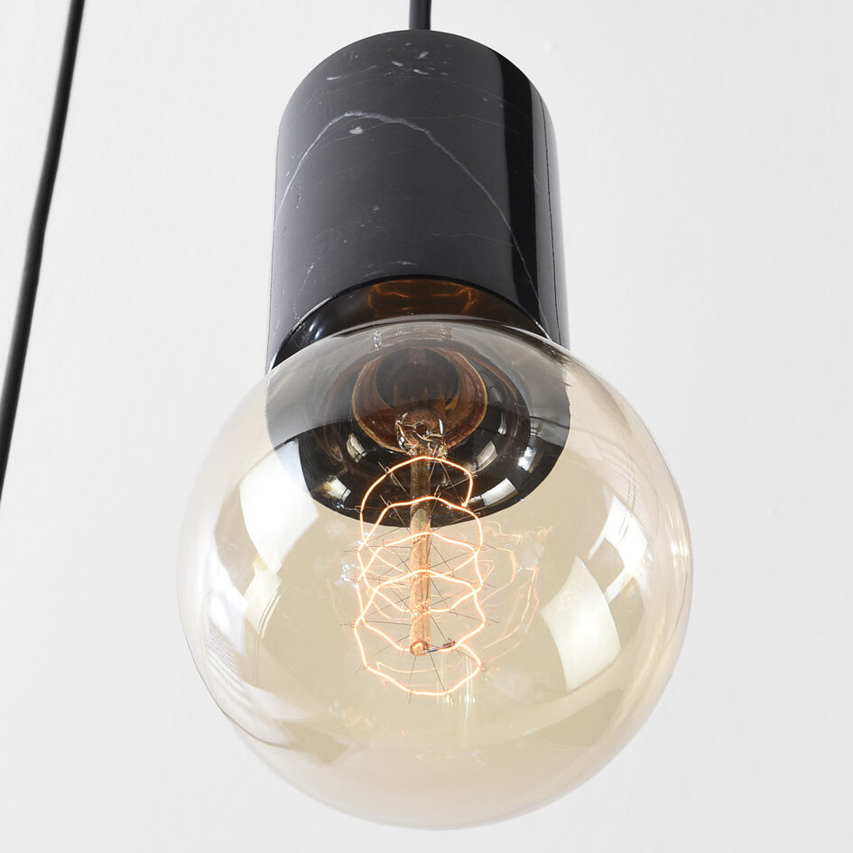 Industrialna lampa wisząca na przewodzie Caverna 6 światła z marmurowymi detalami (bez żarówek E27)