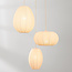 3 światła Japandi lampa wisząca z beżowymi tkaninowymi lampionami - Fabrica