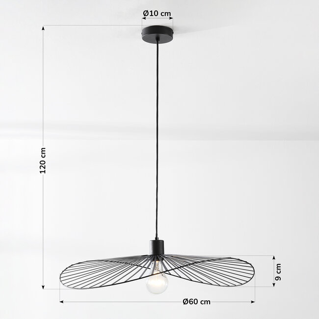 Lampa wisząca Linae z czarnego metalu