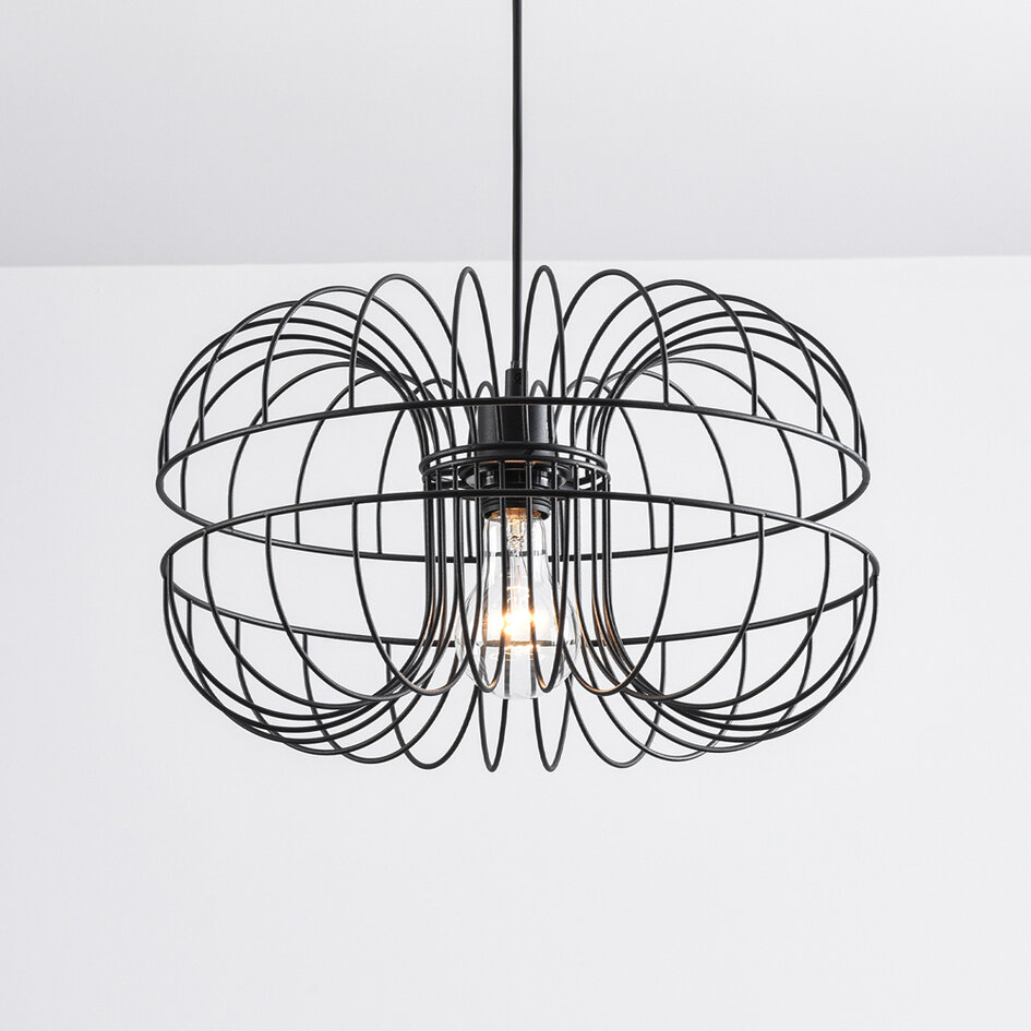 Industrialna lampa wisząca z czarnego metalu - Hilo