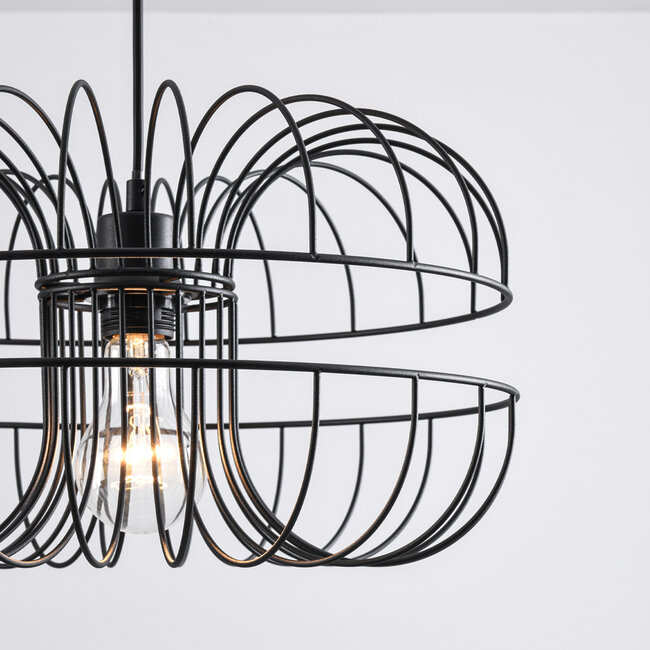 Industrialna lampa wisząca z czarnego metalu - Hilo