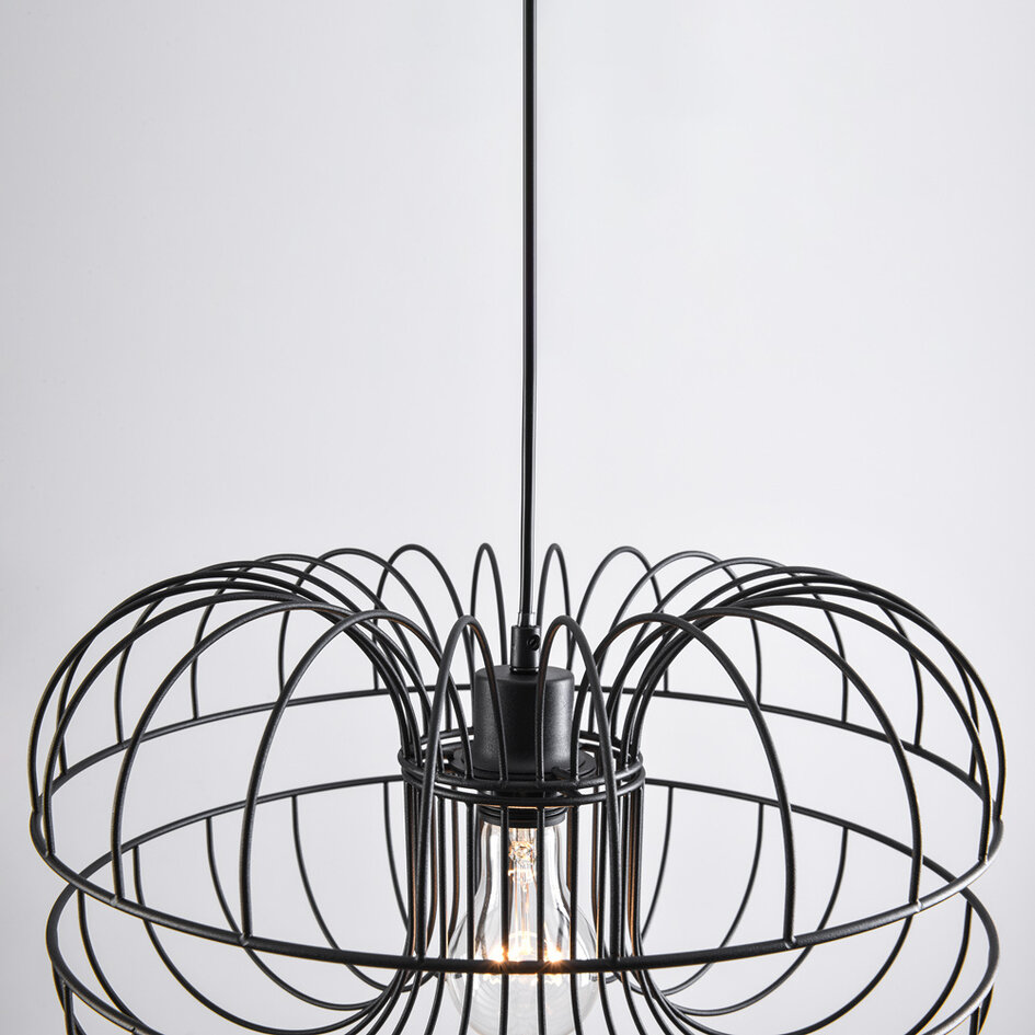 Industrialna lampa wisząca z czarnego metalu - Hilo