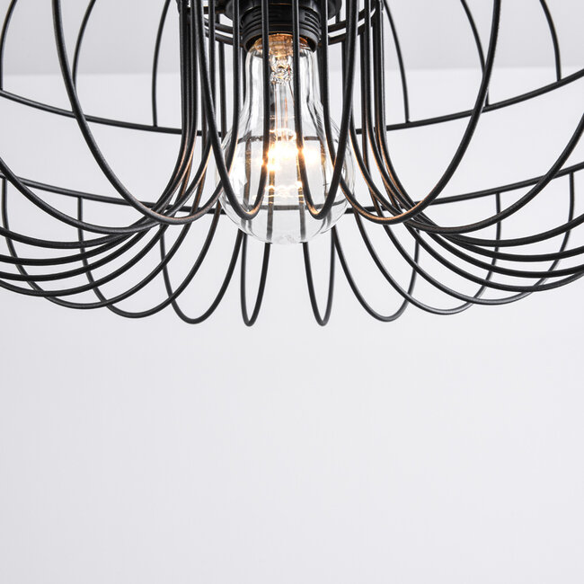 Industrialna lampa wisząca z czarnego metalu - Hilo