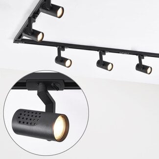 Design 1-fazowy system szynowy 3 metry z reflektorami Fem - czarny