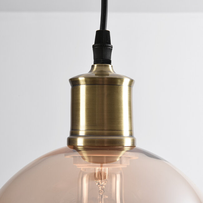 Lampa wisząca z 1 światłem Verona bursztynowa - okrągłe gładkie szkło