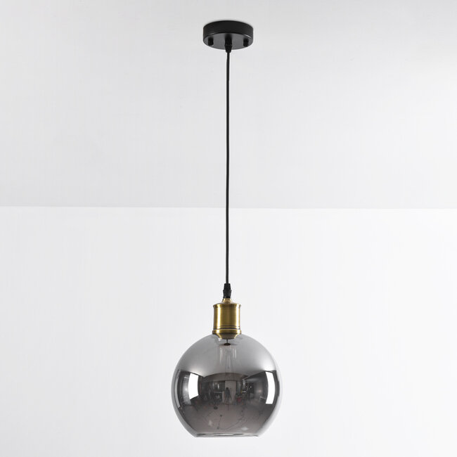 1 światło lampa wisząca Verona przydymiony Efekt lustra- okrągłe szkło