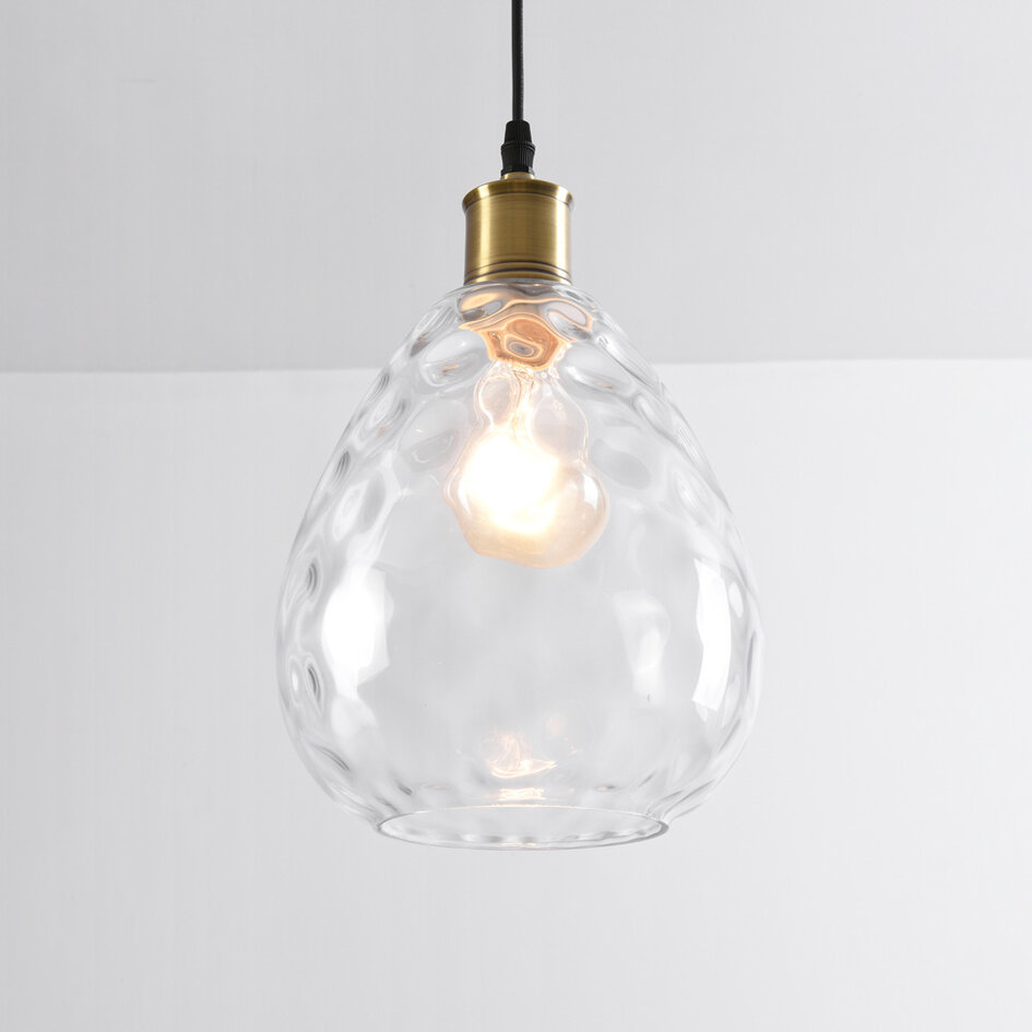 1 światło lampa wisząca Verona przezroczysta - szklana kula w kształcie kropli